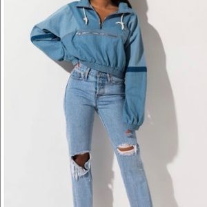 AKIRA Cropped Denim Jacket